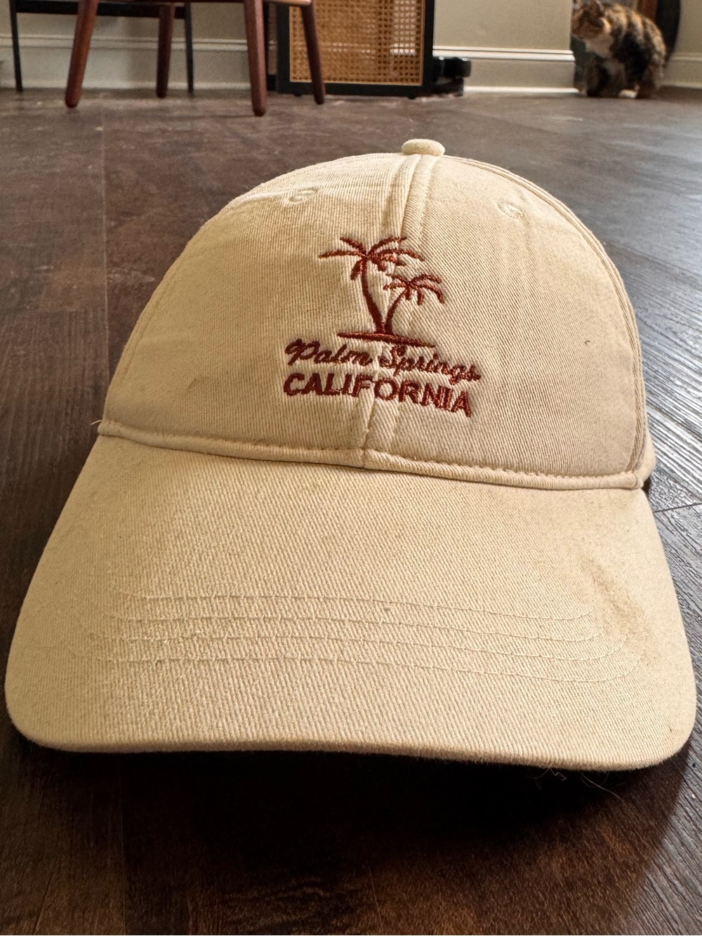 Palm Springs California Embroidered Cap - Beige